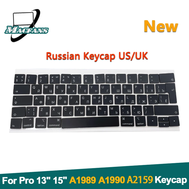 

New A2159 A1989 A1990 Keyboard Keycaps Key Caps Keycap for Macbook Pro Retina 13" 15" US UK Russian Layout keys 2018 2019 Year