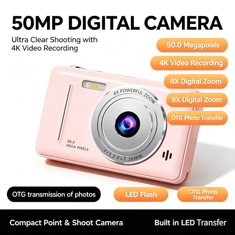4k Digital Camera IPS HD 50MP CCD Camera 2.4