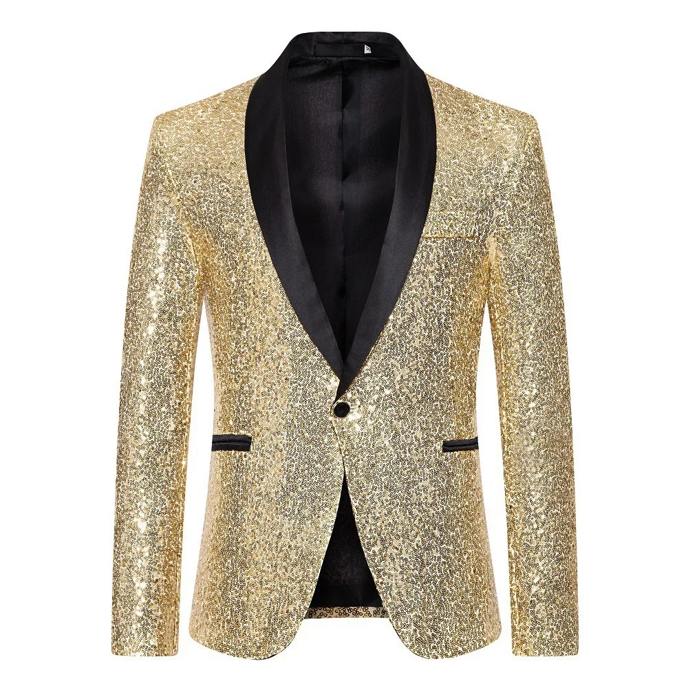 O702New foreign trade cross-border men's casual dance sequined groomsmen suits