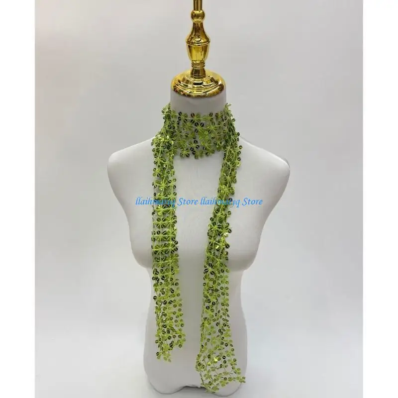 573b Женский шарф с блестящими блестками, блуждающими легким воротником для банкетов