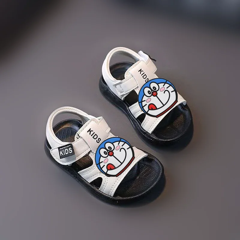 

children first walkers Robot cat Boy Beach Shoes Jingle Cat slippers Baby cartoon Sandals Summer Girl Soft Sole Toddler Shoes