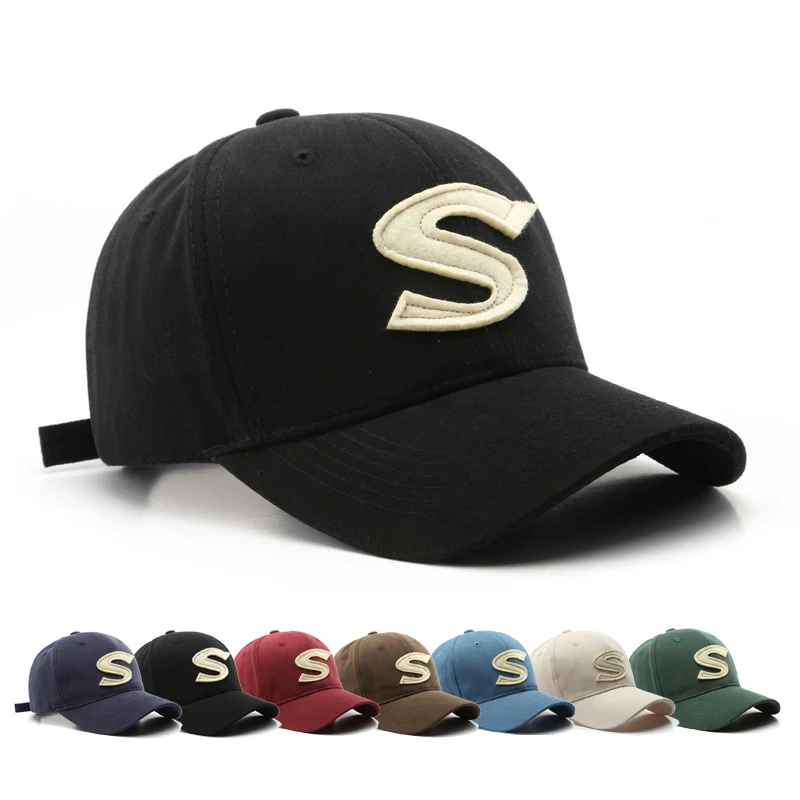 Baseball Cap S letter Cap Sun hat Spring Autumn baseball cap Breathable outdoor Leisure Hats For adult