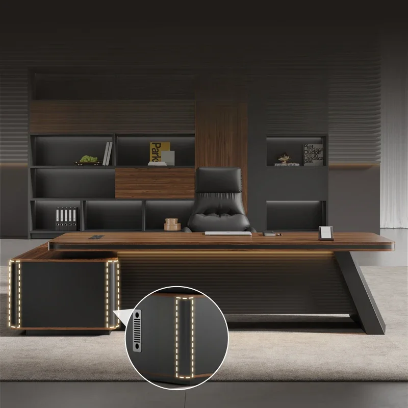 أرفف مكتب حديث، ركن تنفيذي، مكتب عمل فاخر، تخزين مؤتمرات بسيط، أثاث مكتب خشبي #2