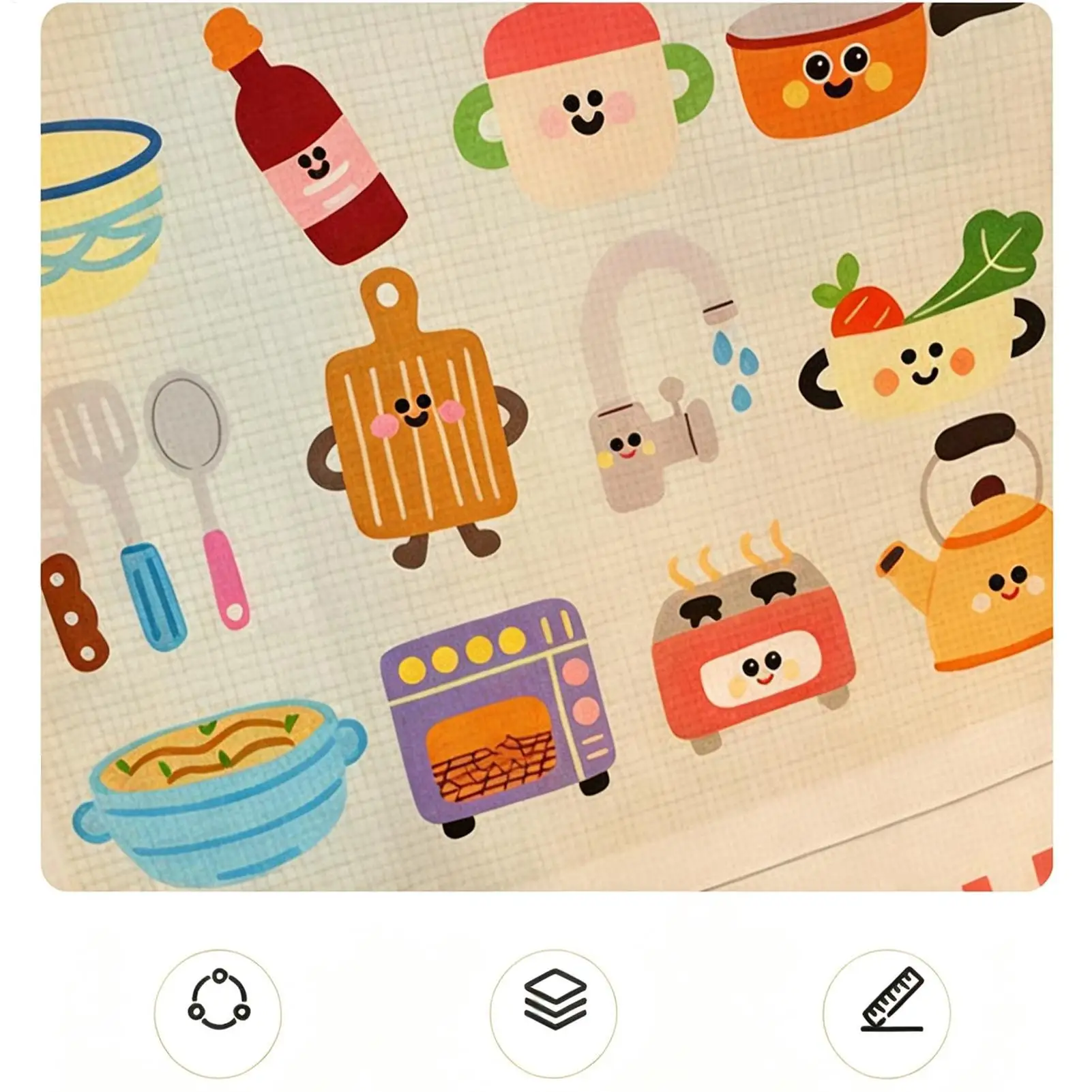 Microfiber Cleaning Towels 20 Sheets 9.8x9.8 Inch Tear Away Wet Dry Absorbent Household Cartoon Towels Cleaning Cloths for Home