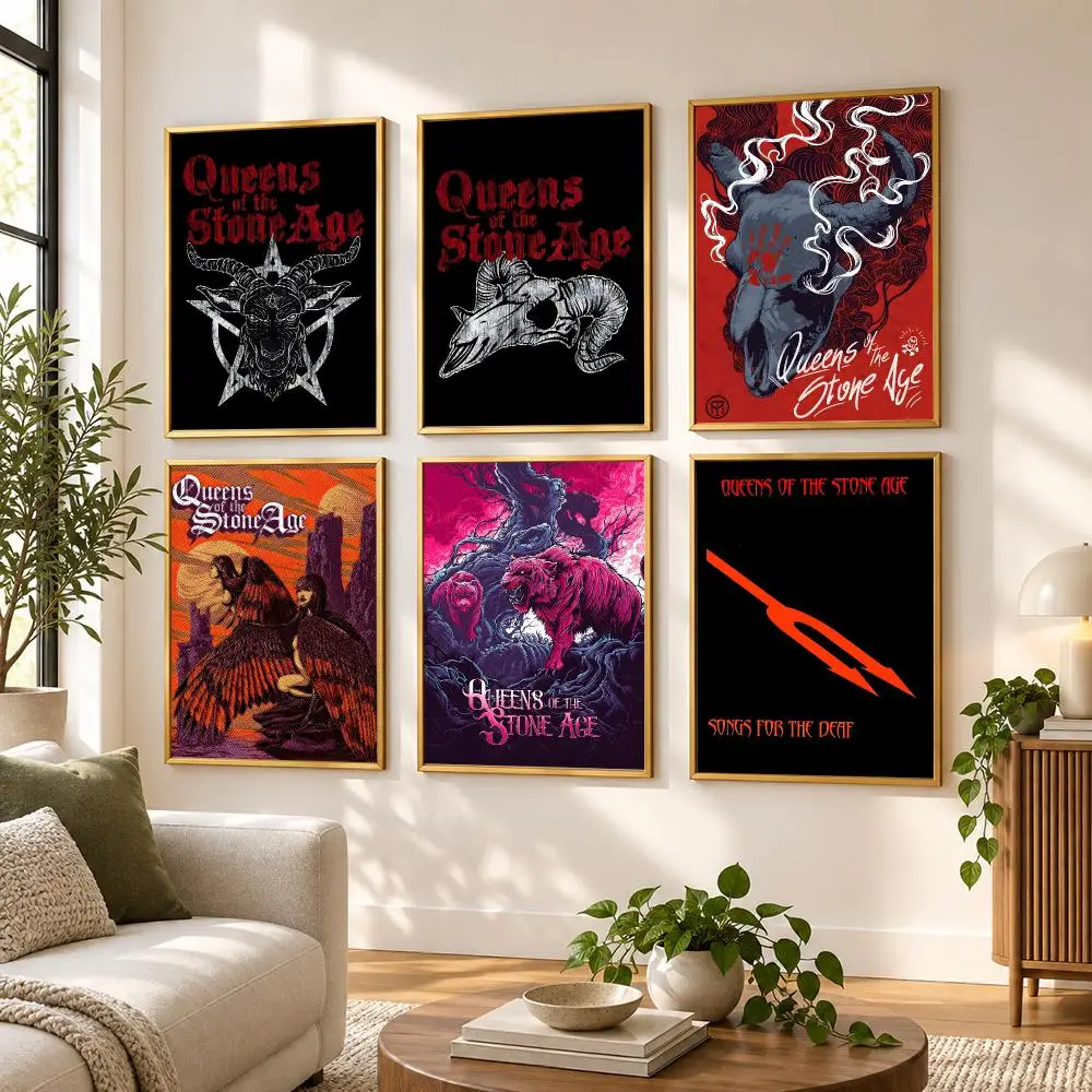 Q-Queens Of The Stone Age Silk Poster HD art sticky wall waterproof home living room bedroom bar aesthetic decoration