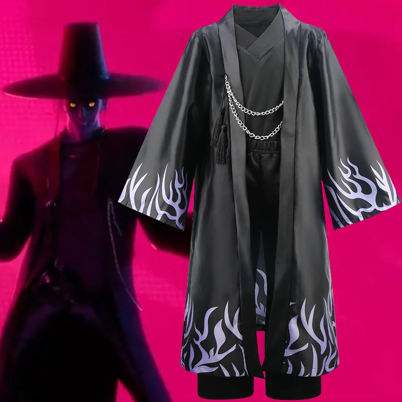 

Хэллоуин SAJA BOYS Jinu, комплект из 3 предметов для ролевых игр, рождественский черный плащ, мужская детская форма, карнавальный комплект для вечеринки, От 3 до 12 лет