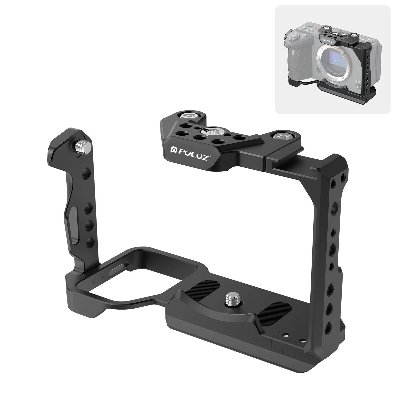 PULUZ Metal Camera Cage Stabilizer Rig Cover Mount with NOTA Slider for Sony ILME-FX30 / FX3