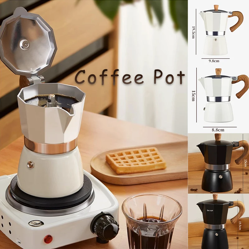 

150/300ML Espresso Extraction Kettle Moka Pot Single Valve Coffee Set Italian Mocha Coffee Machine Outdoor Brewin