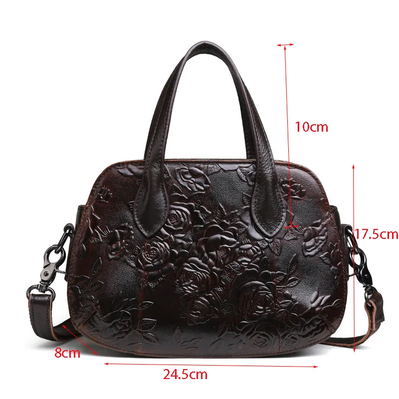 Motaora Vintage Prägung Damen Umhängetaschen für Damen Echt leder Handtasche Geldbörsen und Handtaschen ästhetische Damen Tasche 2024