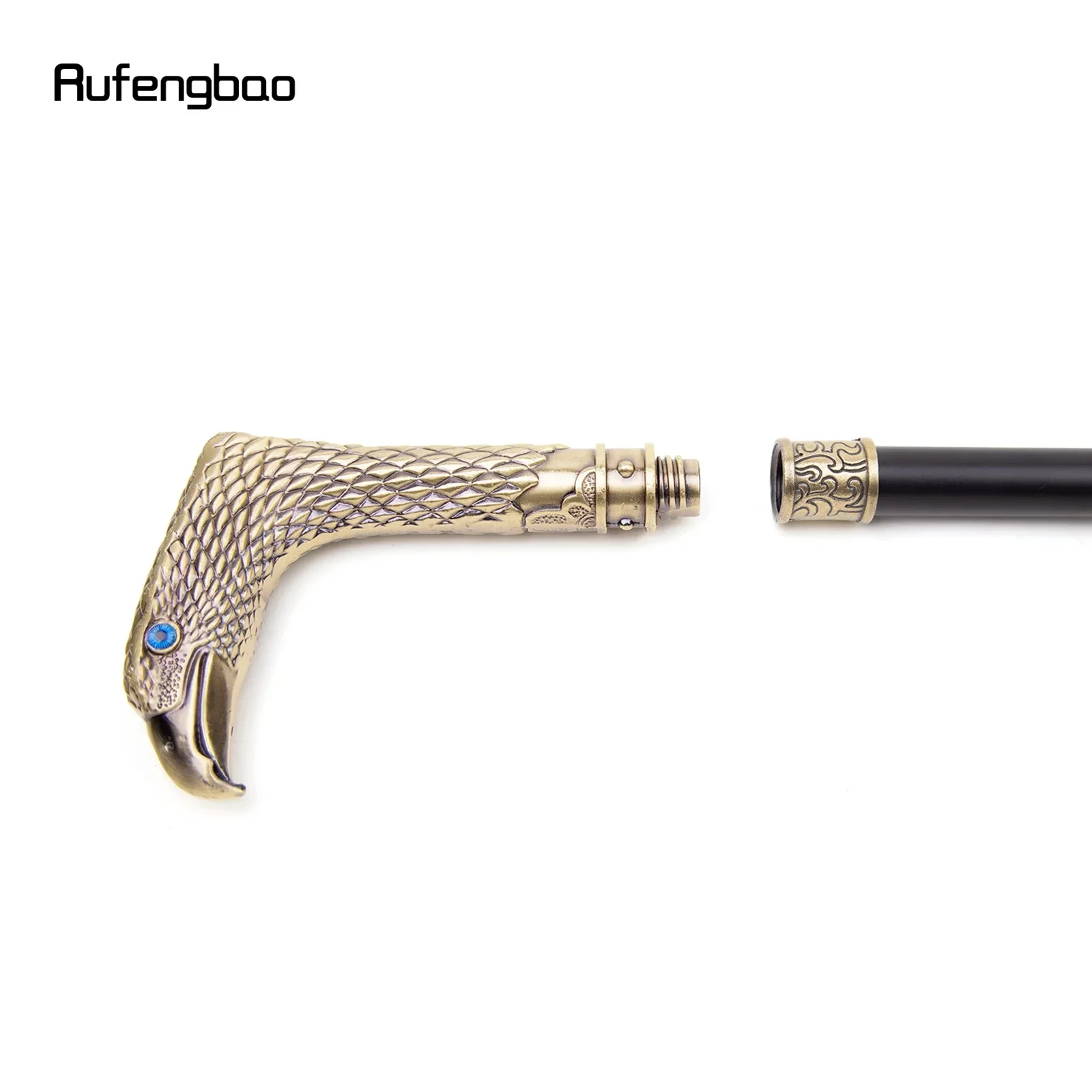 ไม้เท้าเดินแฟชั่นแบบข้อเดียวลายอินทรีตาสีน้ำเงินทองแดง สำหรับตกแต่ง คอสเพลย์แวมไพร์ งานปาร์ตี้ ไม้เท้าฮาโลวีน ไม้เท้ายาว 93 ซม.