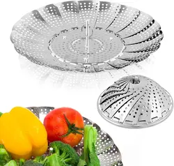 Steamer Basket Stainless Steel Instant Pot Accessories for Food and Vegetable, Premium Expandable Steam Basket to Fit Various