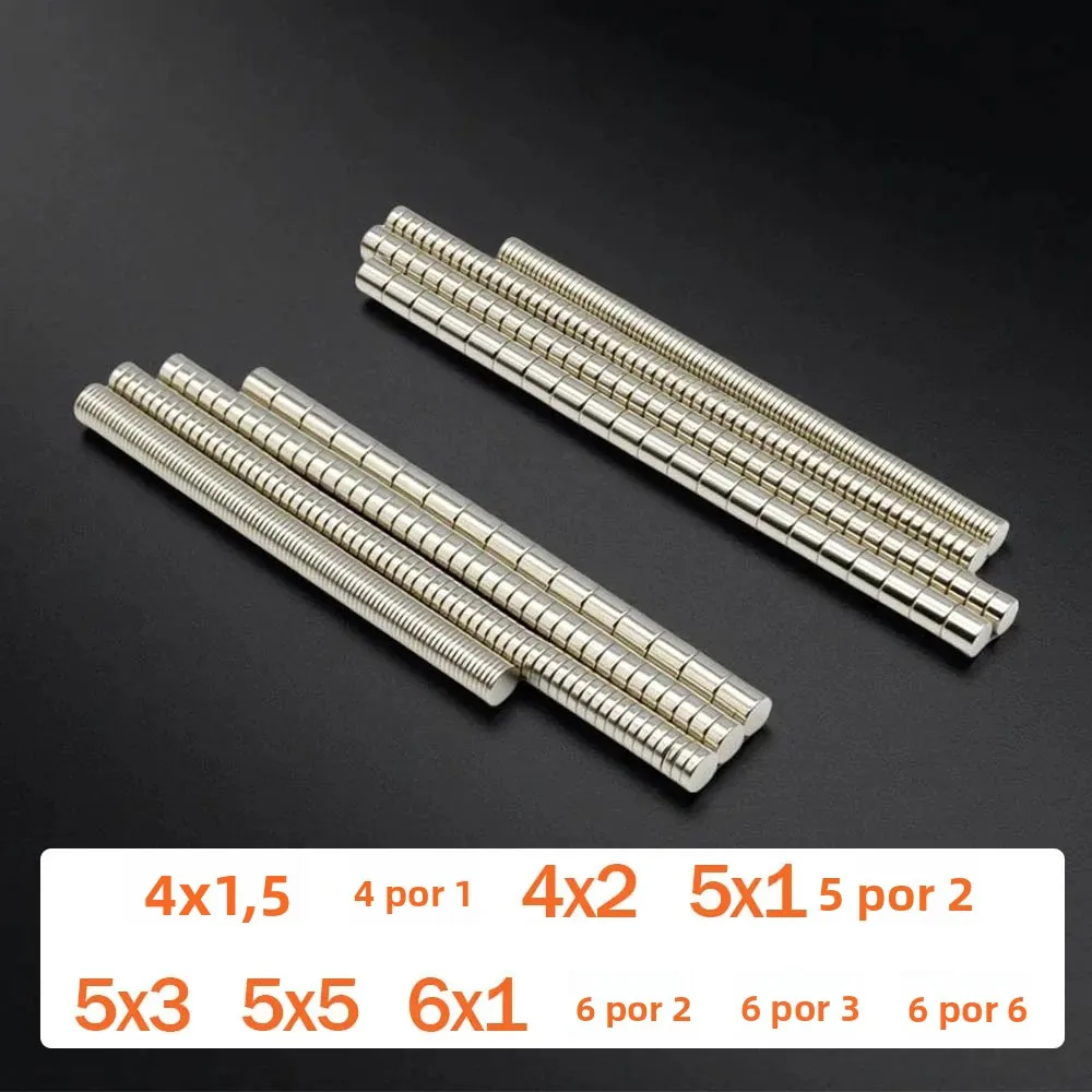 Imã Super Forte N35 Redondo Magnético NdFeB Poderoso Imã de Neodímio Imanes para Geladeira ﻿   4x2 5x2 5x3 6x2 6x3 mm