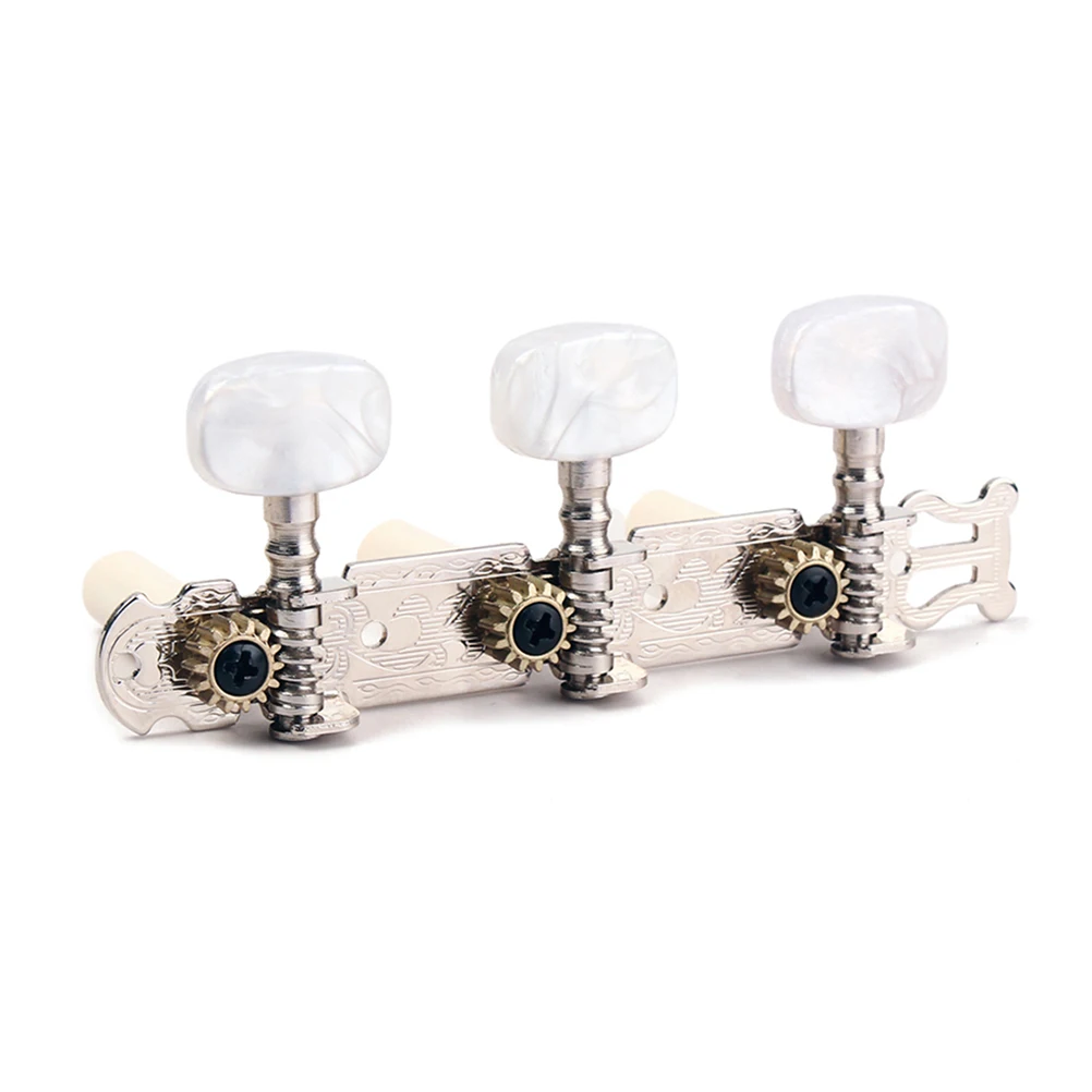 

Classical Guitar Tuning Pegs Machine Heads 35Mm For 40 Inch Acoustic String Instrument Silver Plated Rustproof Beige