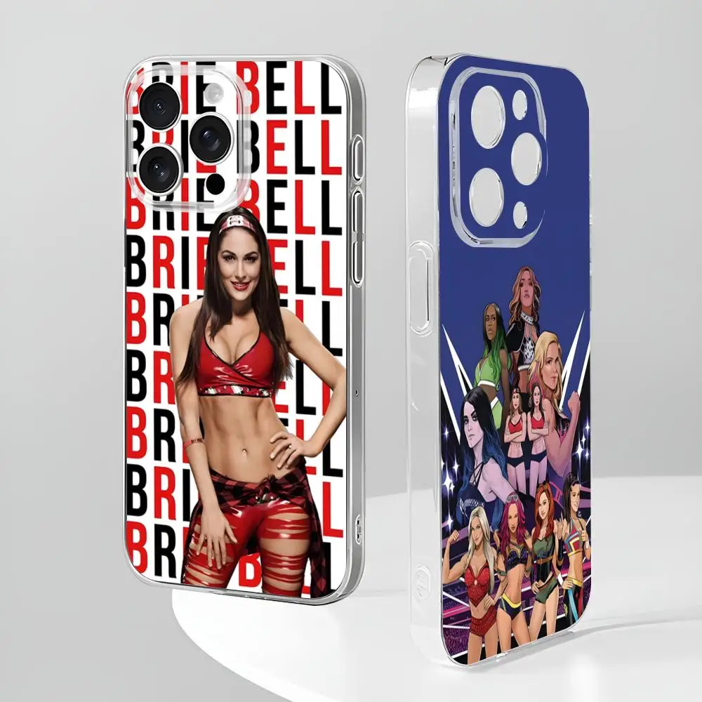 Luxury Ins Nikki Bella Phone Case New For IPhone 16 15 14 12 13 11 Pro Max Mini X XR XS Plus Black Silicone Transparent Cover