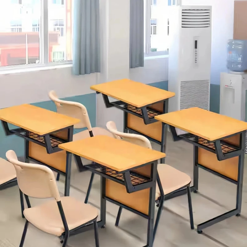 Large environmental protection ergonomics classroom open desks and chairs set adjustable height removable wood modern simplicity