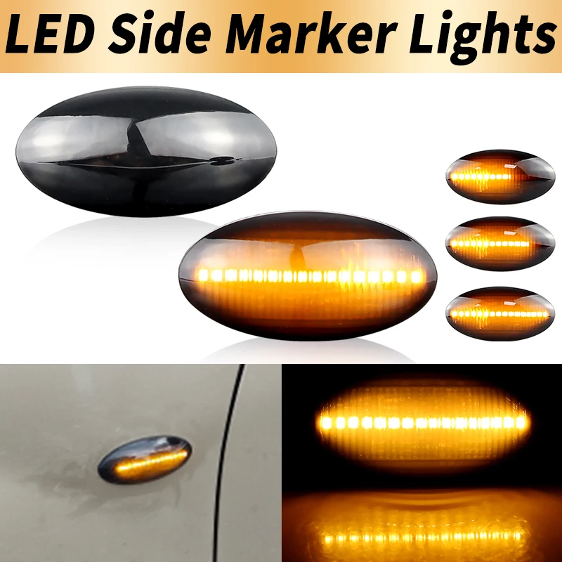 

2PCS LED Side Marker Turn Signal Lights Canbus For Suzuki Grand Vitara 05-12 Splash 07- Swift 04- Jimny 12- SX4 08-13 ​For Fiat