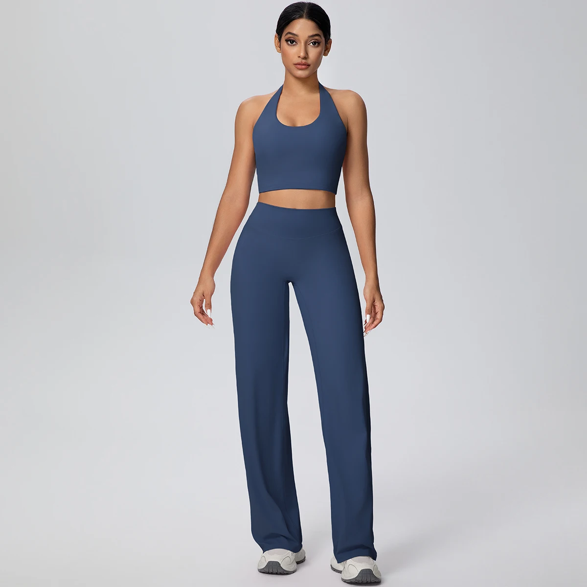 2 stück Atmungsaktive Sommer Workout Top Hosen Yoga Set Yoga Unterwäsche Mit Brust Pad Schnell Trocknend Push-Up Bleistift Hosen yoga Set – Detail 14