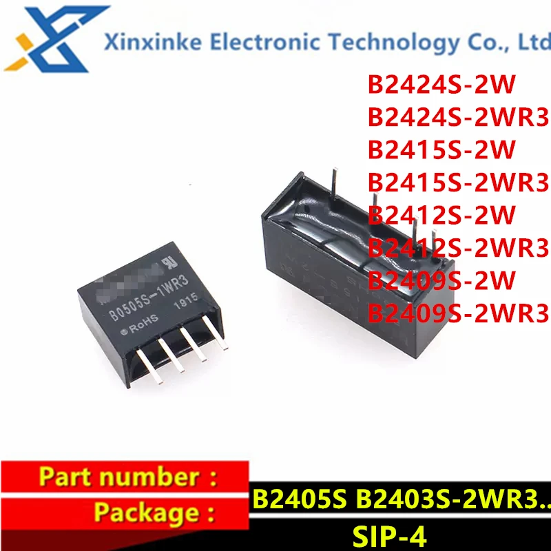 

5PCS DC-DC Isolation Power Module B2424S-2W B2424S-2WR3 B2415S-2W B2415S-2WR3 B2412S-2W B2412S-2WR3 B2409S-2W B2409S-2WR3 SIP4