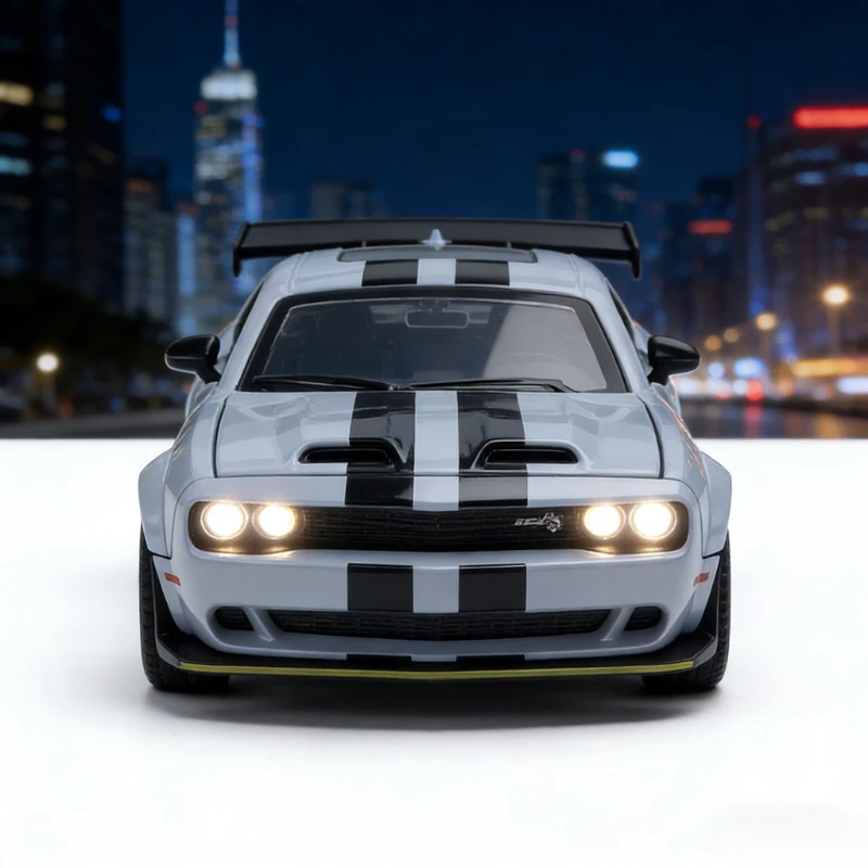 1: 32 Red Eyes Hell Cat Alloy Sound and Light Sports Car Model Study Bookshelf Display Ornament Birthday Gift Premium Collection