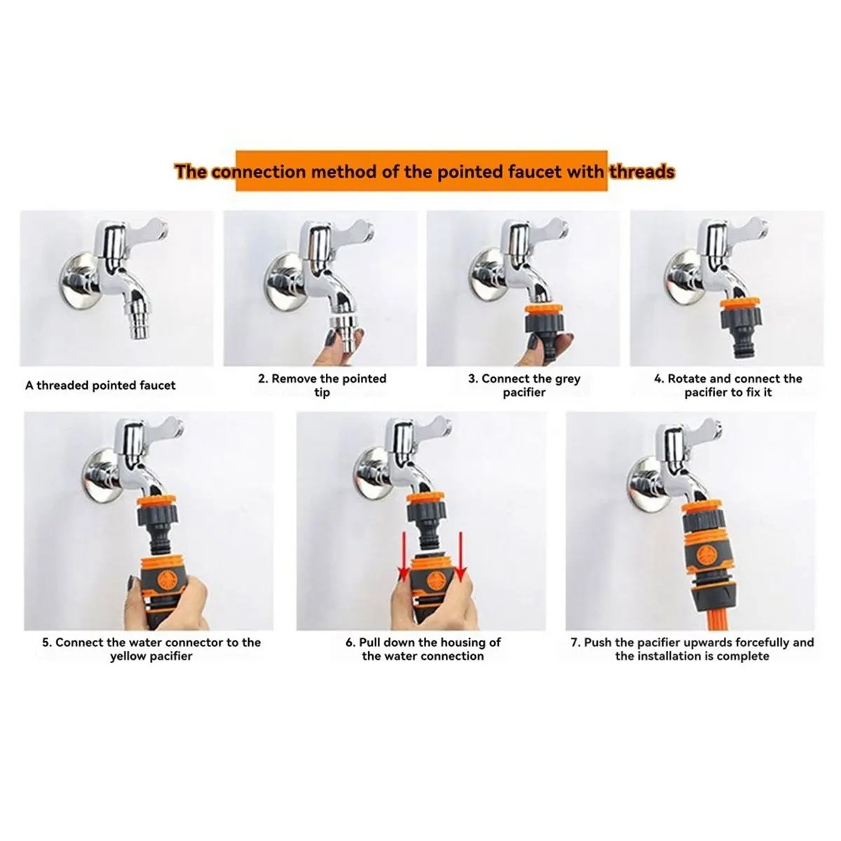 

Насадка для садового шланга ABZJ, высоконапорная, 8 режимов распыления, регулируемая, из ABS-пластика, с защитой от скольжения, для полива.