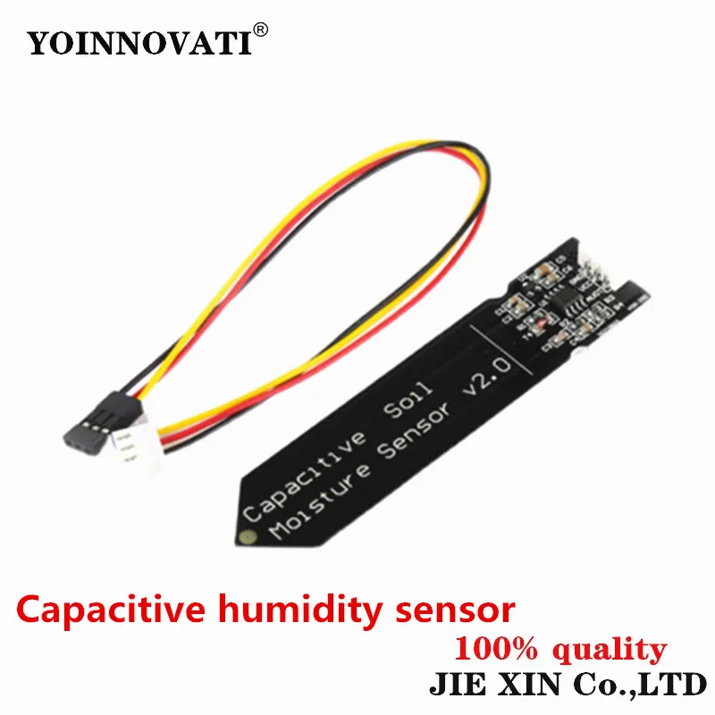 2Pcs Capacitive soil humidity sensor module Water content detection Test controller Automatic watering and feeding line