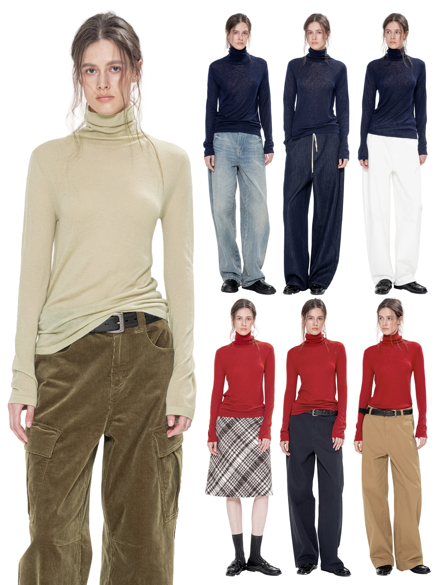 

TROU NOIR Bla Hole 2025 Autumn Winter New High Ne Knitted Sweater Women Base irt Top Ultra Soft Wool Blend Long Sve