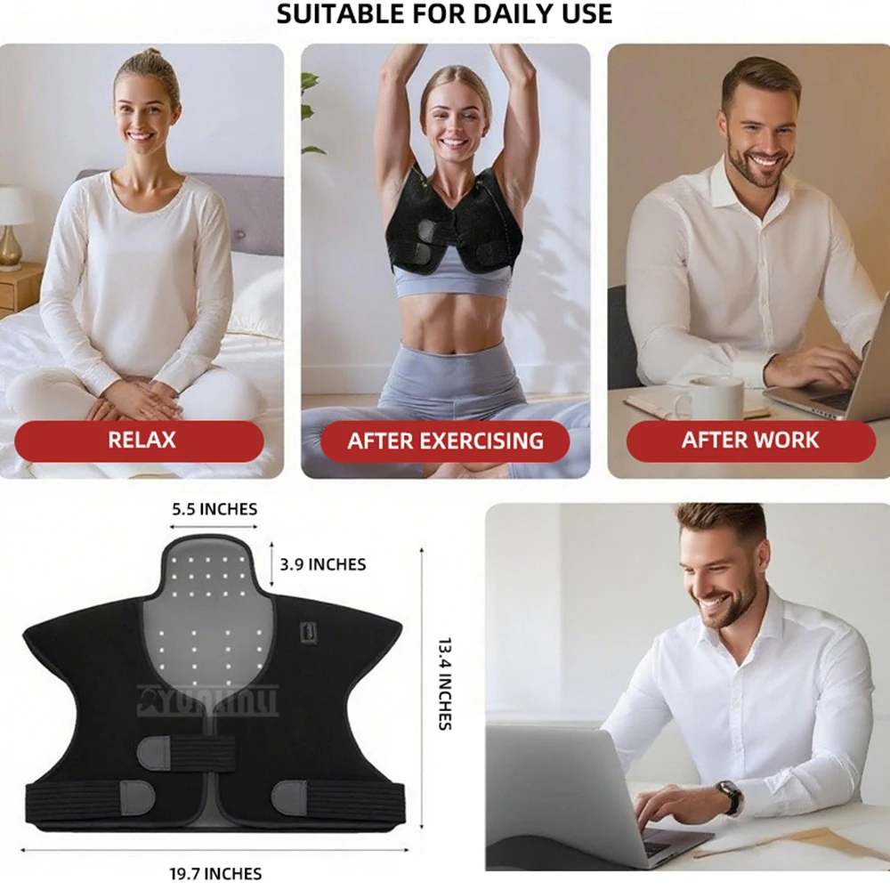 

Жилет с красным светом и красным светом, горячий компресс, защитная талия, спина, плечо, шея