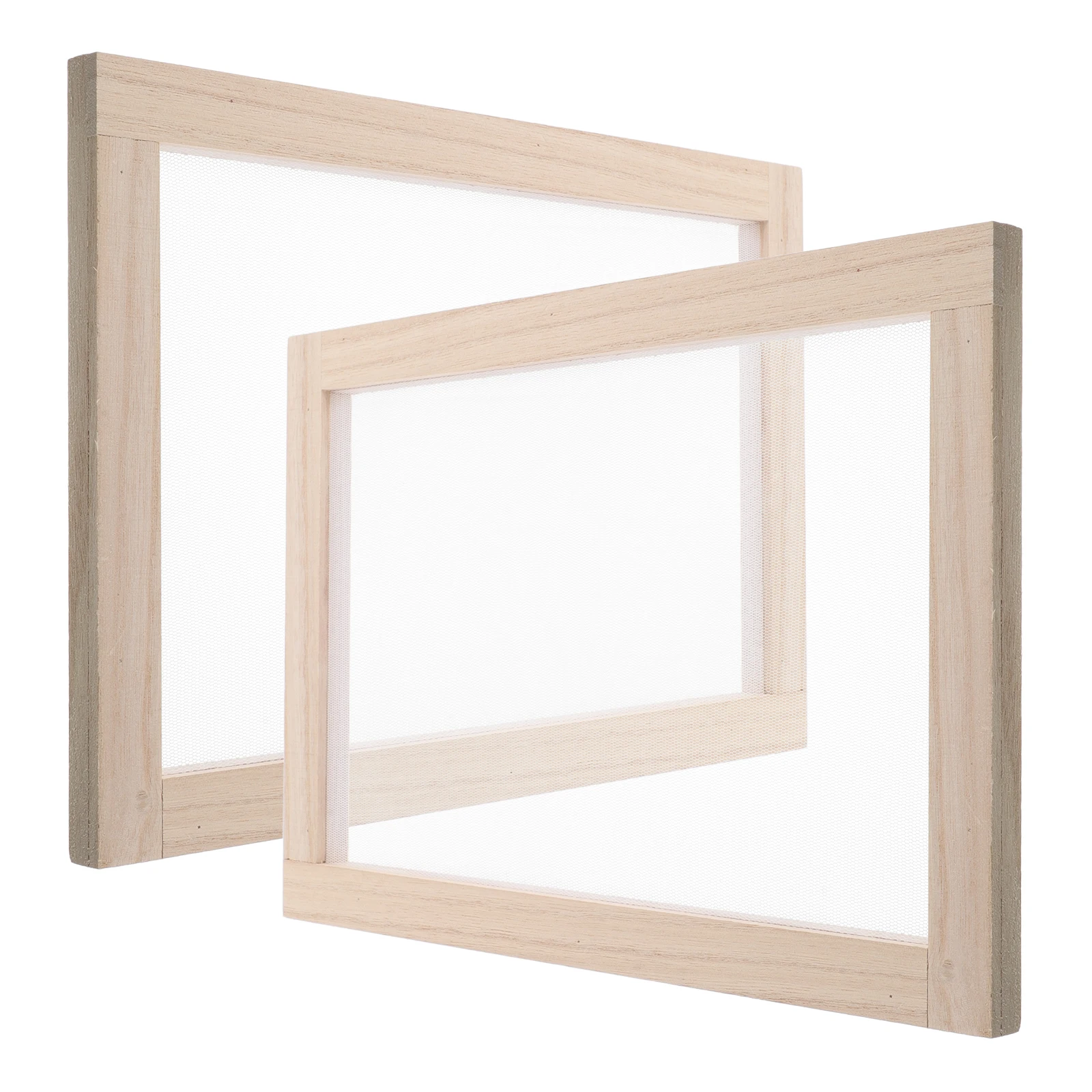 

2pcs Wooden Paper Making Frame Traditional Craft DIY Papermaking Kit for Kids Sturdy Handmade Screen Beige Tools
