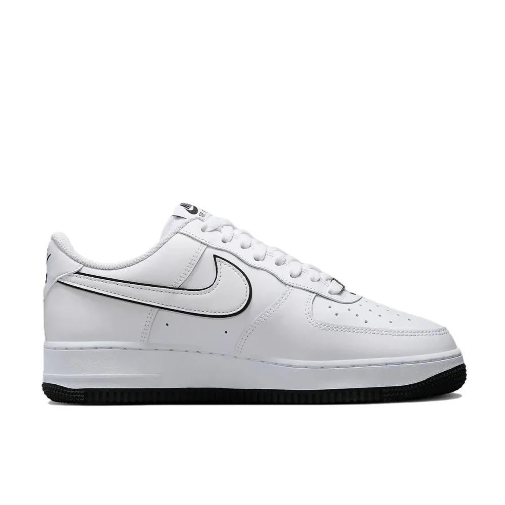 Nike original white and black color Air Force 1 07 low-top plate shoes wear-resistant non-slip men's casual shoes