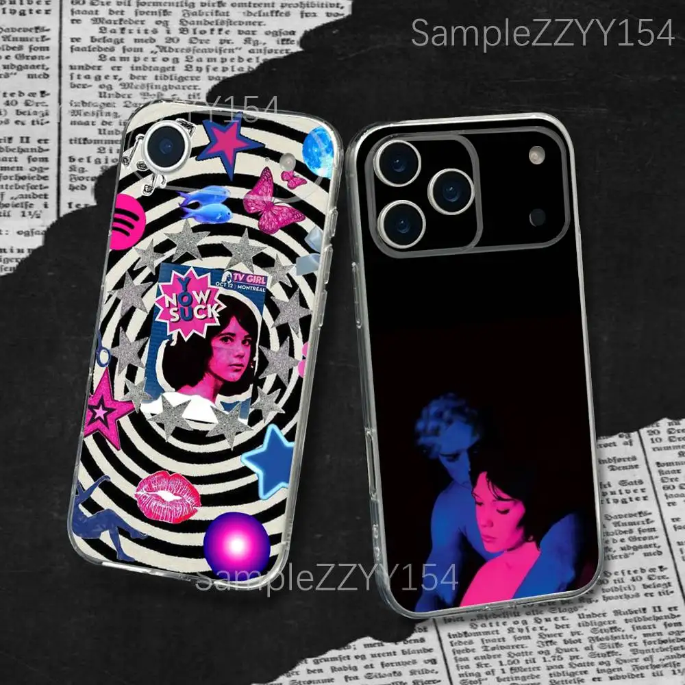 

T-TV Girl Band Phone Case For iPhone 17,16,15,14,13,12,11 Pro,Max,Plus,X,XS,XR,SE4,E Mini Transparent Soft Cover