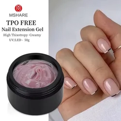 MSHARE Extensión de uñas construcción de gelatina rosa oscuro 50 ml Gel LED UV para uñas de construcción dura
