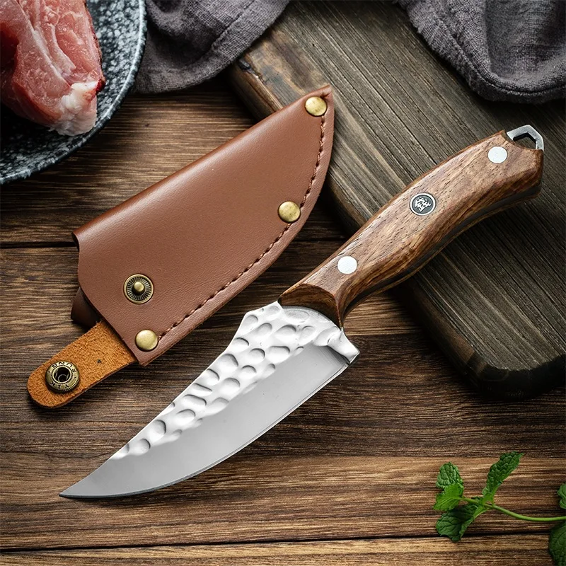 Pearwood Forged Boning Knife Multifunctional Knife Cutting Vegetables And Meat Handmade Stainless Steel Kitchen  Boning Knife