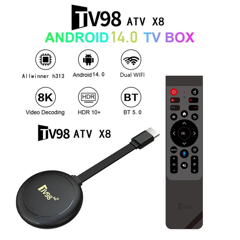 【Livraison Rapide】Android TV Box Smart Voice Control Player HD Set Top Box Allwinner H313 Quad Core