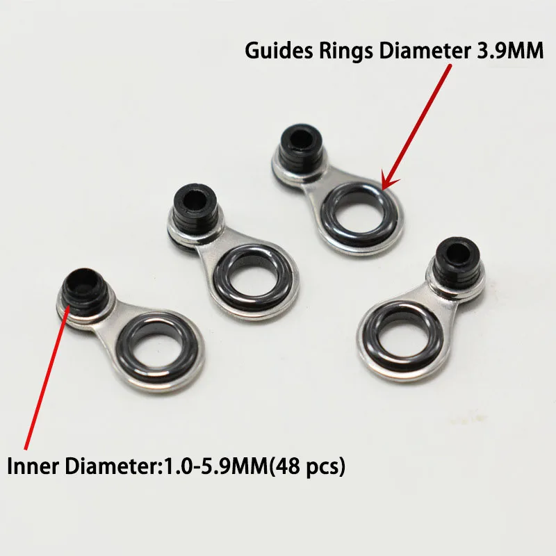 

10pcs Stainless Steel Fishing Rod Guides Rings Repair Kit DIY Eye Rings Mixed Size Fishing Accessories