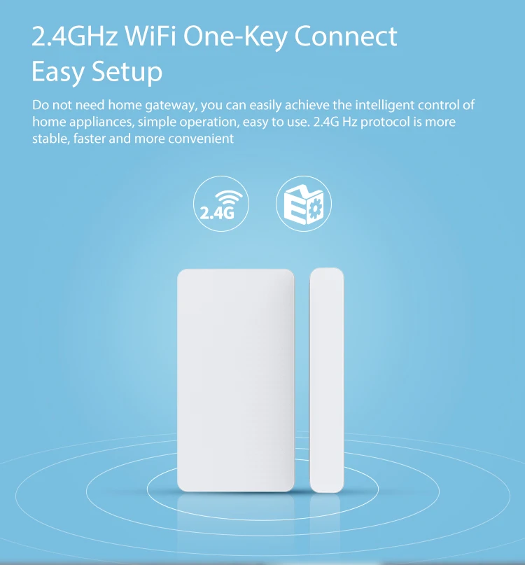 Смарт-датчик двери и окна Tuya, Wi-Fi сигнализация для умного дома, с поддержкой Google Alexa SmartLife