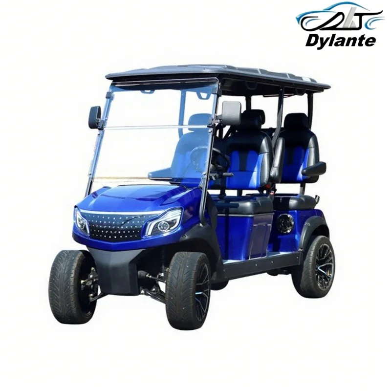 72 فولت بطارية ليثيوم الشارع القانوني الكبار جولف الصيد عربات التي تجرها الدواب مركبة 4/6 مقاعد طويلة التحمل عربة جولف كهربائية لملعب الغولف #4