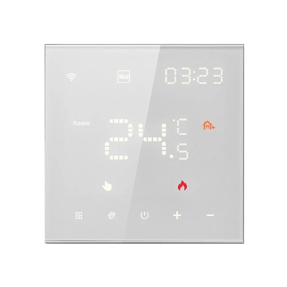 100-250V AC Smart Thermostat Smart Thermostat 50/60HZ APP Control IP20/Flame Retardant PC Programmable Storage Function