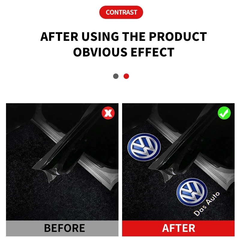 2PCS Car Door Welcome Light Led Projector Lamp For Volkswagen Scirocco Magotan B5 B6 B7 B8 CC LAVIDA Caddy Bora Beetle Phaeton view 4