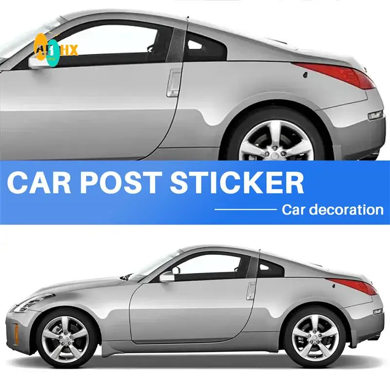

ABHX-для Nissan 350Z 2003-2009 углеродное волокно B крышка стойки наклейка окно ворота декоративная паста автомобильные аксессуары