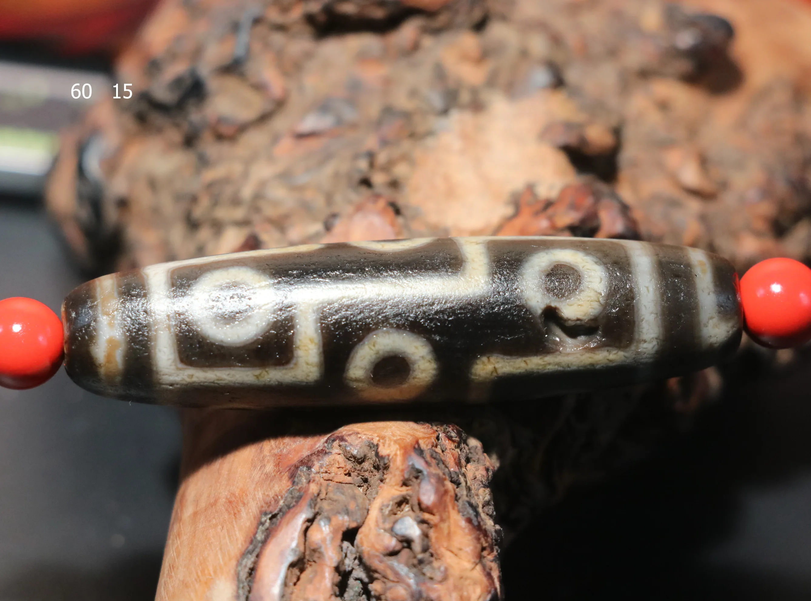 

Energy Tibetan Old Agate Fold Line 9 Eyed With Medicine Pit dZi Bead Pendant LLZ LKbrother