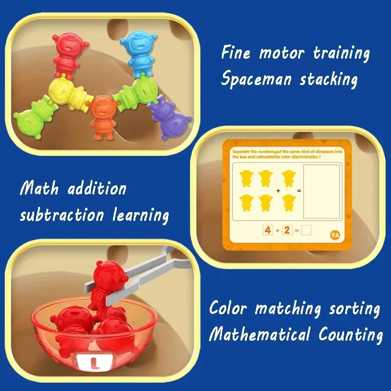 Jouet sensoriel de tri d'animaux pour enfants, Montessori, correspondance des couleurs, comptage des mathématiques, addition, soustraction, jeu d'apprentissage, éducatif préscolaire