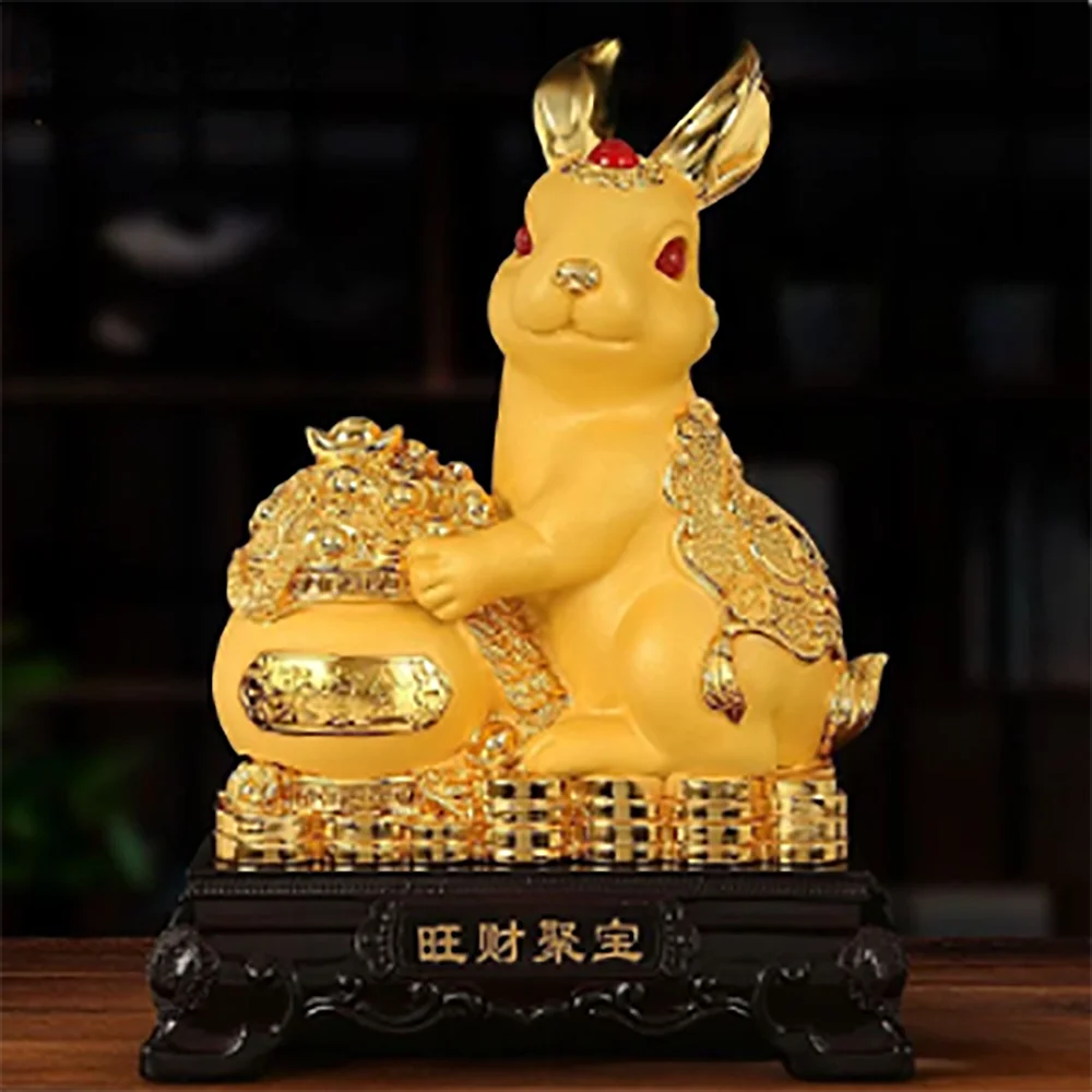 

Golden Rabbit Fortune Decays Zodiac Rabbit Money Tank Ruyi Wangcai Living Room Decorations Celebration Mascot