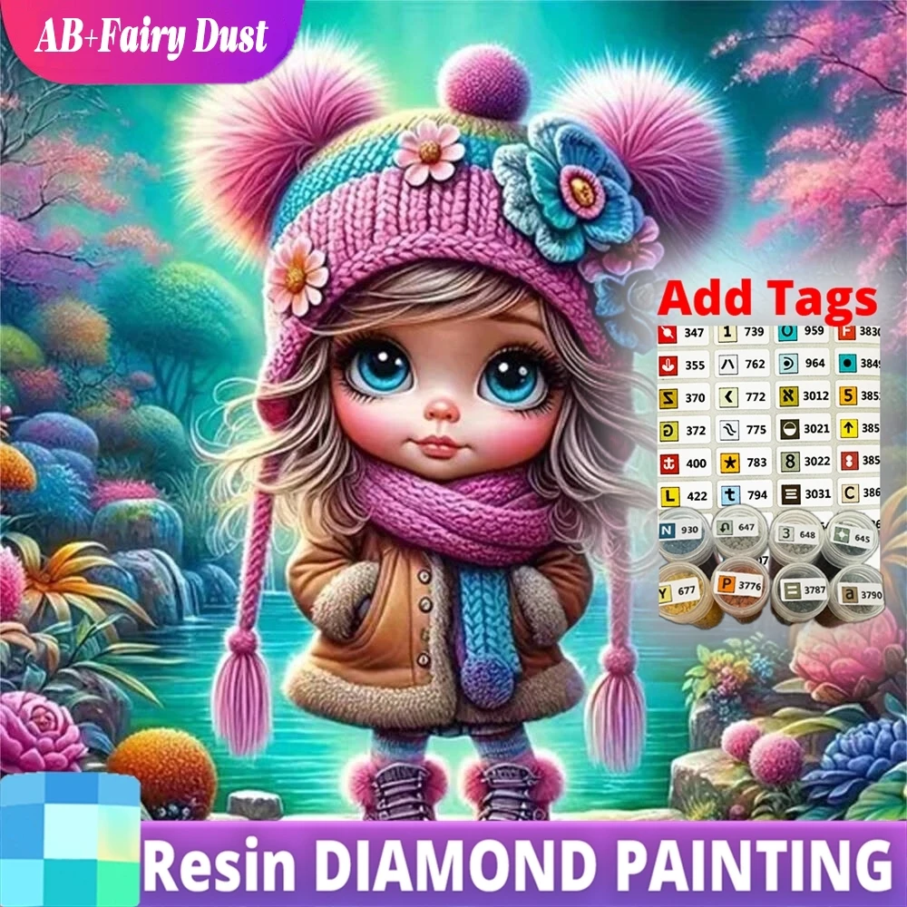 

Смола AB сказочная пыль Алмазная мозаика портрет девушки DIY узор для взрослых начинающих живопись мультфильм полная квадратная круглая вышивка