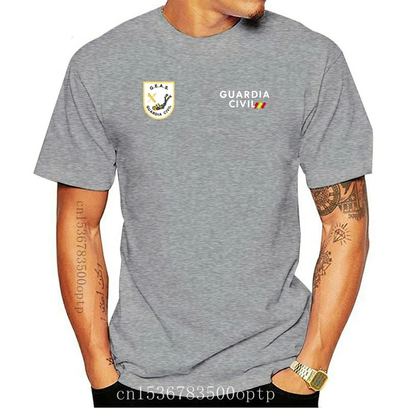 Kustomisasi Pelanggan Baru 100% Katun 3D Cetak Kustom T Shirt Pria 2 Pola Guardia Sipil T Shirt Pakaian Musim Panas 015720