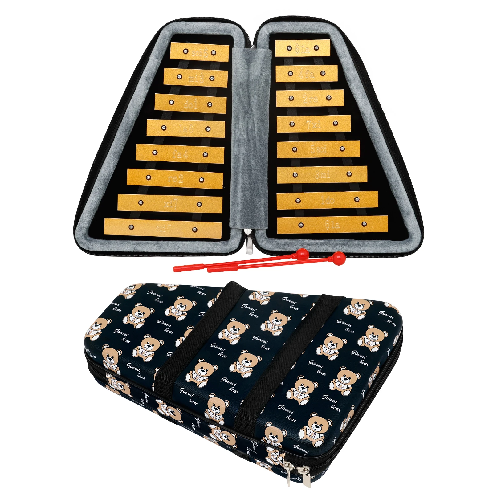 Xilófono de 16 teclas, placa de aluminio de 16 notas, xilófono Glockenspie, instrumento Musical educativo temprano, juguete para niños, regalo