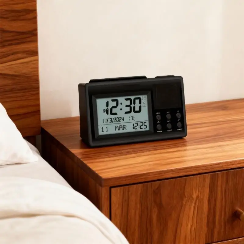 

LCD Desktop Clock Featuring Alarm Temperature Display and Rechargeable USB Charging for Home and Office Use F19E