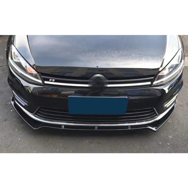 Front Bumper Splitter for Volkswagen Golf 7 MK7 Spoiler Protector Plate Lip Body Kit Carbon Surface 7.5 R GTI GTD 14 - 19