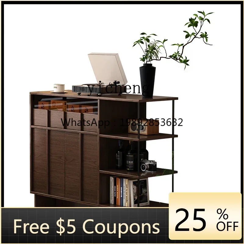 

DF Side Cabinet Medium Antique Solid Wood Tea Cabinet Wine Living Room Bucket Cabinet Locker