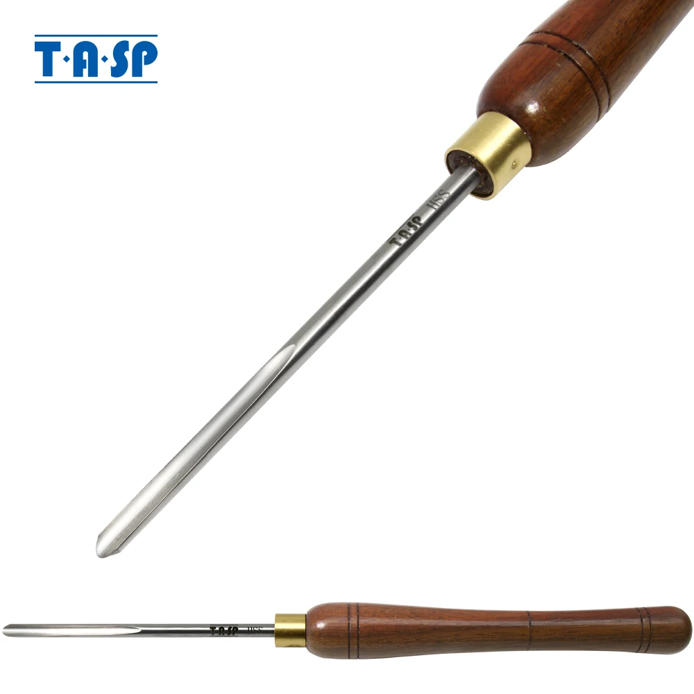 TASP 6,3 mm 1/4" Gouge wrzeciona Narzędzia do toczenia drewna Flet w kształcie litery V Dłuta do toczenia drewna Ostrze HSS i uchwyt z orzecha włoskiego do tokarki