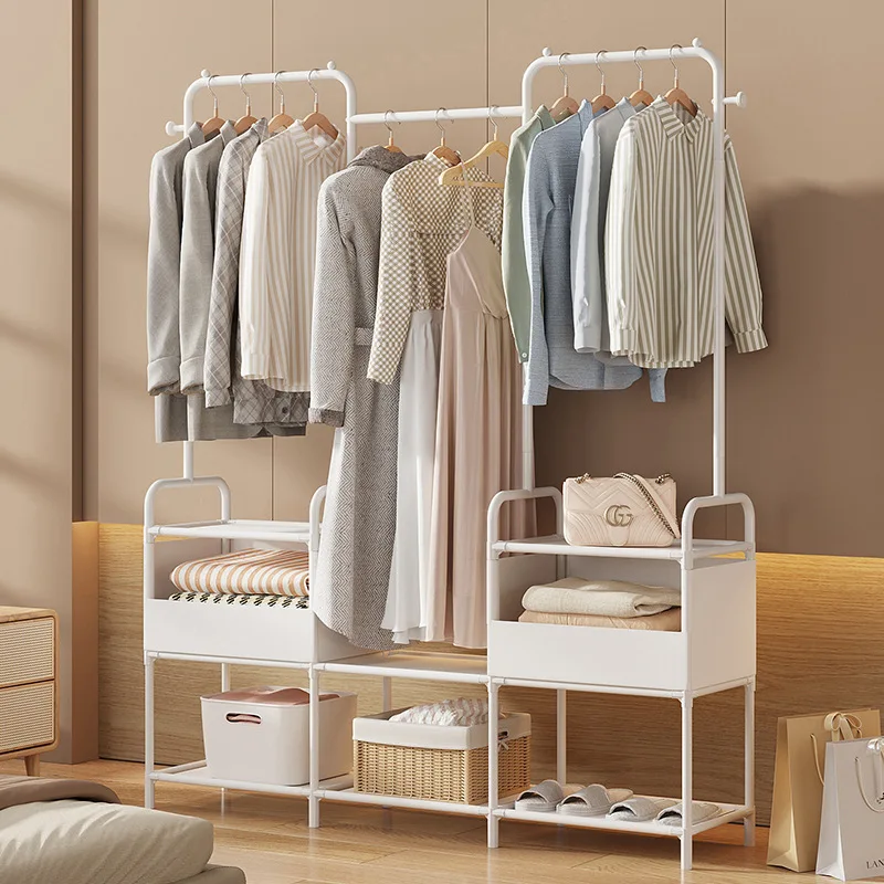 Simple Household Coat Rack for Bedroom, Multifunctional Storage, Dormitory Hanging Rod, Clothes Shelf